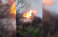 ​﻿Под Днепром сгорел двухэтажный дачный дом