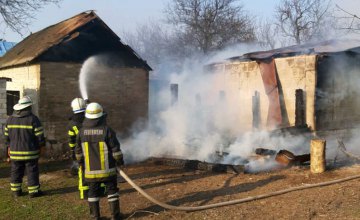 В Пятихатском районе возник пожар на территории частного дома: огнем повреждены хозпостройки