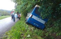 В Закарпатской области пассажирский автобус съехал в кювет: пострадало два человека
