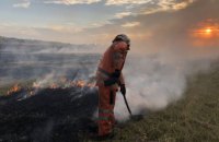 На Днепропетровщине пожарные ликвидировали пожар за пределами населенного пункта: огнем уничтожено почти 1 га сухой травы