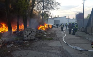 Масштабный пожар на Левом берегу Днепра: загорелся полиэтилен (ФОТО)