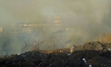 На Запорожском шоссе горит стихийная свалка 