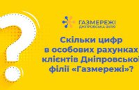 Скільки цифр в особових рахунках клієнтів Дніпровської філії «Газмережі»? 