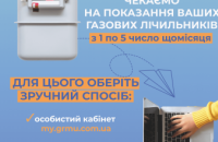 Дніпропетровська філія «Газмережі»: час передати показання газового лічильника 