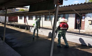 На Днепропетровщине спасатели осуществили санитарную обработку территории рынка (ВИДЕО)