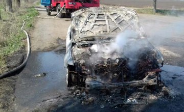 На Днепропетровщине сгорела иномарка: по прибытию пожарных огонь полностью уничтожил автомобиль (ФОТО)