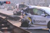 В результате двойного ДТП в Киеве 6 человек пострадали, в том числе, двое полицейских