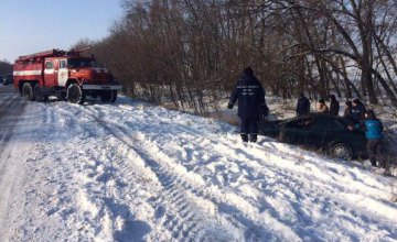 В Днепропетровской области BMW слетел в кювет (ФОТО)