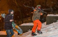 В Одессе на Потемкинской лестнице сделали трассу для сноуборда