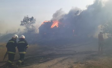 На Днепропетровщине в результате пожара сухостоя загорелись 3 жилых дома