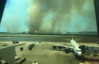 Работа аэропорта Рима заблокирована за лесных пожаров