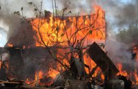 В Новомосковском районе горело заброшенное здание