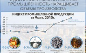 Промышленность Днепропетровщины второй месяц подряд наращивает объемы производства,  - ДнепрОГА