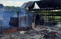 В Криничанском районе загорелся сеновал: пламя распространилось на гараж и летнюю кухню (ФОТО)