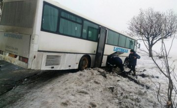 На Днепропетровщине автобус «Днепр-Полтава» с 27 пассажирами слетел в кювет (ФОТО)