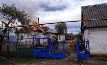 На Днепропетровщине спасатели полтора часа тушили пожар в пылающем доме (ВИДЕО)