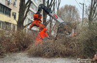  Єдина в Україні: телескопічний маніпулятор обрізає дерева у Дніпрі