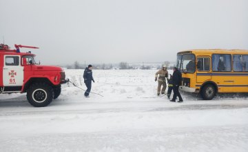 ​В Днепропетровской области пассажирский автобус застрял в сугробе 