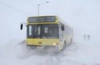 В 14 областях Украины из-за непогоды отменили автобусы