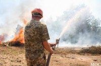 На Днепропетровщине прошли  учения по тушению лесных пожаров и вручали квартиры пожарным (ФОТО)