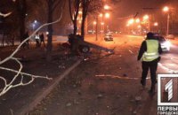 На Днепропетровщине легковушка врезалась в столб: пострадал водитель и три пассажира (ФОТО)