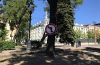 В Днепре дорожные знаки прибивают гвоздями к деревьям (ФОТО)