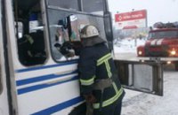 В Черкасской области 40 пассажиров оказались заблокированы в горящей маршрутке (ВИДЕО)
