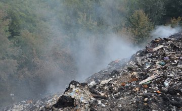 На Криворожском шоссе Днепровского района загорелся мусор