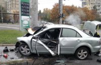 В Днепре воспламенился легковой автомобиль «Mazda 6»