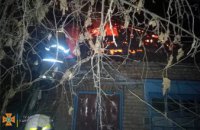 Ночью в Никополе загорелся жилой дом (ВИДЕО)