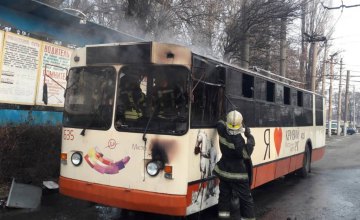 На Днепропетровщине загорелся троллейбус 