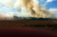 На Днепропетровщине в результате возгорания сухой травы пожар перебросился на заброшеную ферму