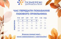 Дніпровська філія «Газмережі» нагадує: час передати показання газового лічильника за серпень!