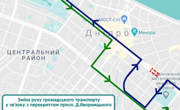 29 января во Днепре перекроют часть проспекта Яворницкого: как будет двигаться общественный транспорт